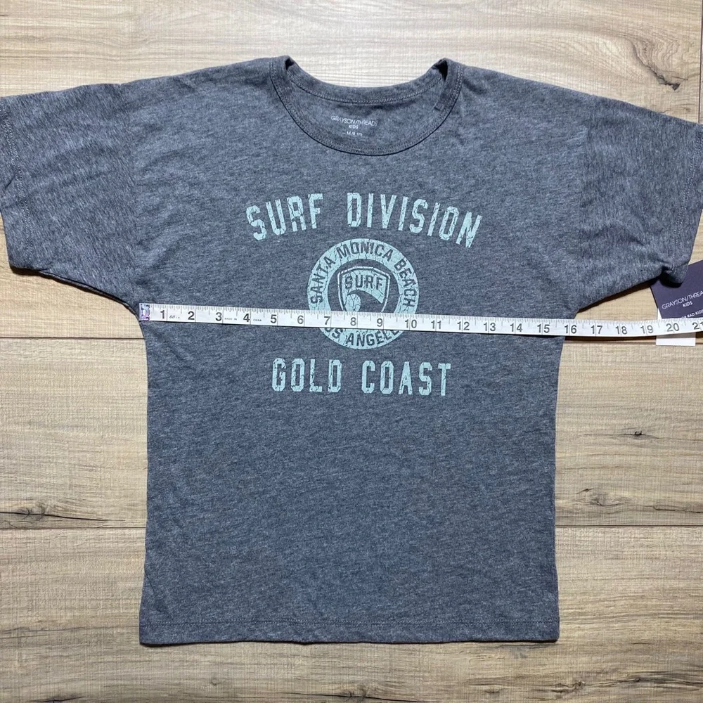 Grayson Threads Unisex Surf Division Santa Monica T-Shirt Size M (8-10)‎ Gray